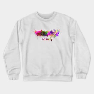 Hamburg skyline in watercolor Crewneck Sweatshirt